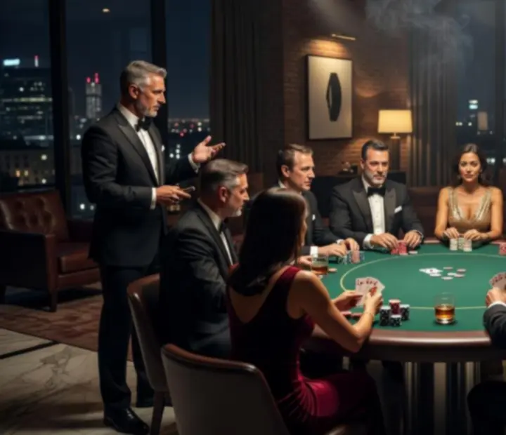 Kolaż zdjęć z wieczorów pokerowych